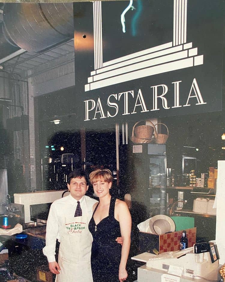 Don and Carolyn Ziliak in front of Pastaria in 1996