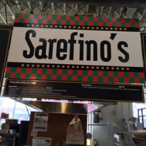 Sarefino's sign at the North Market